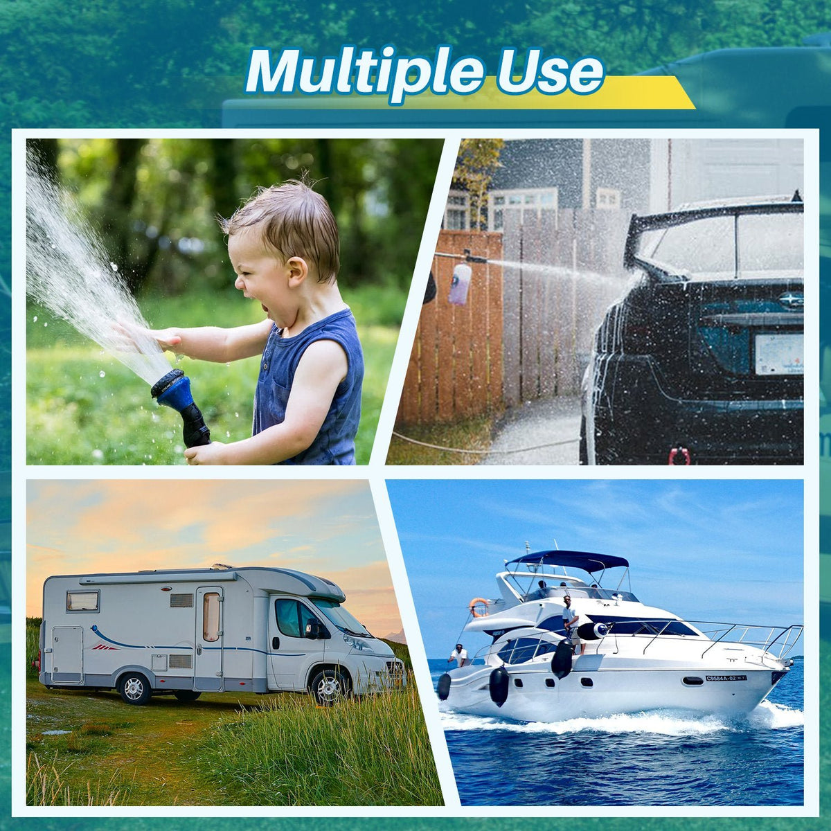 2-Pack PrimaPure RV Inline Water Filter KDF Activated Carbon Replacement for Camco 40043 Standard Water Hose, Garden Hose, Camping with 1 Flexible Hose Protector Certified To NSF/ANSI 42 by IAPMO R&T