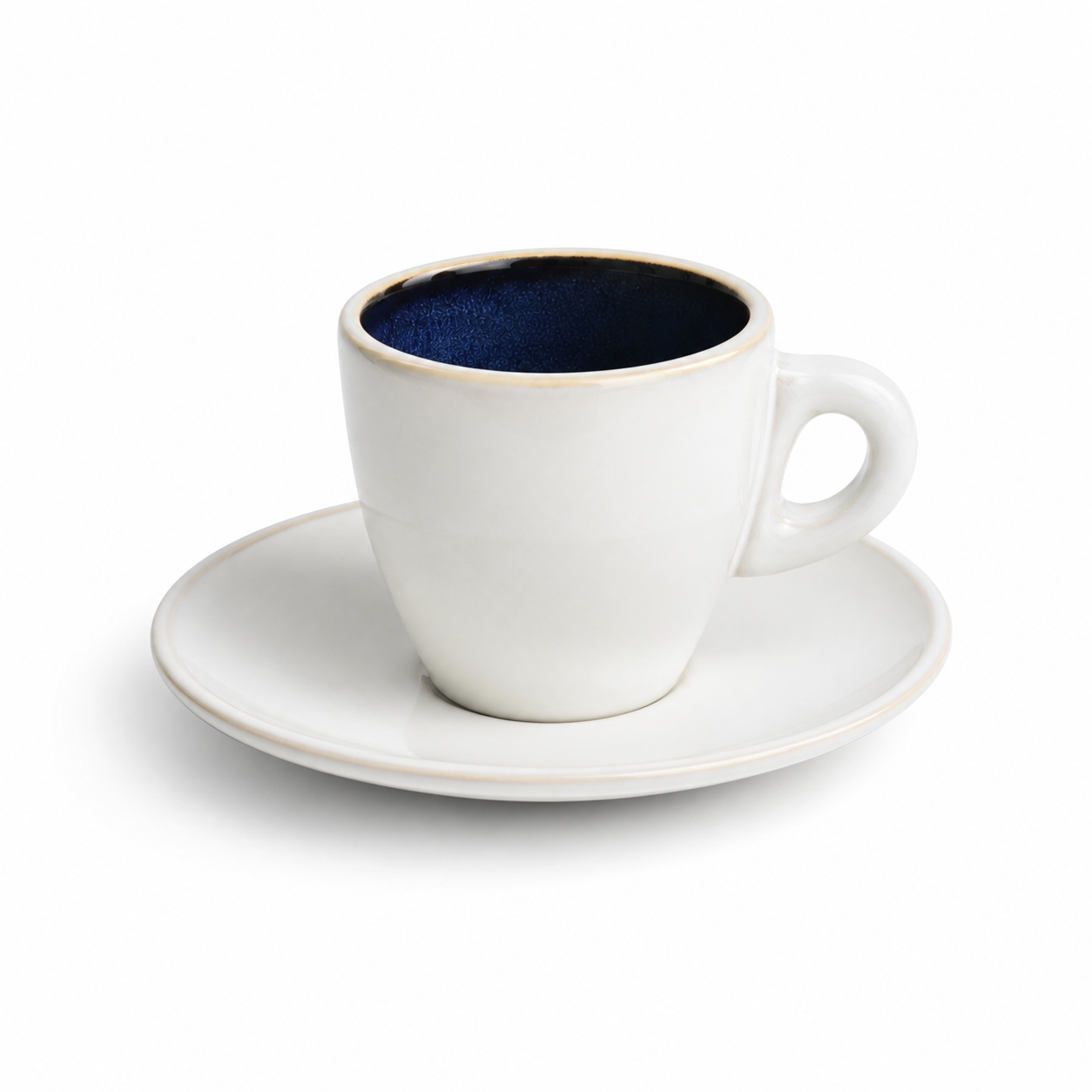 Bacimi® Stoneware Cappuccino Cups & Saucers Set of 4 -  8.7 oz
