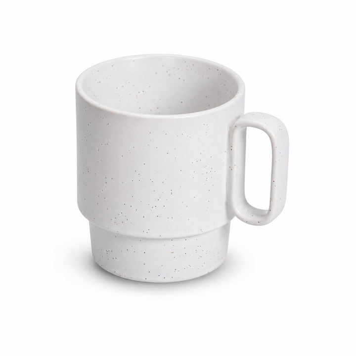 Bacimi® Stoneware Coffee Mugs Set of 4 with Metal Rack - 13.5 oz