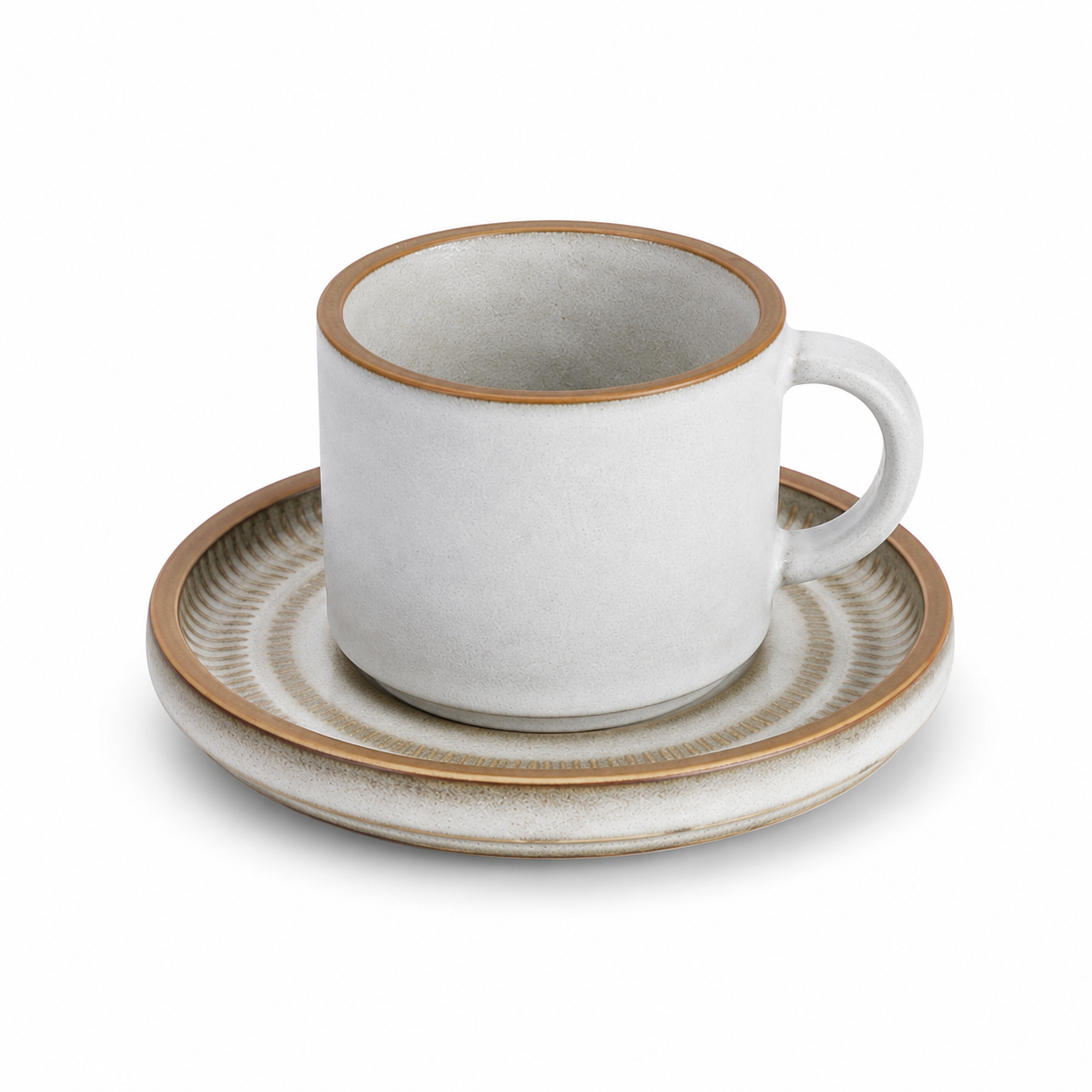 Bacimi® Stoneware Espresso Cups and Saucers Set of 4 - 3 oz