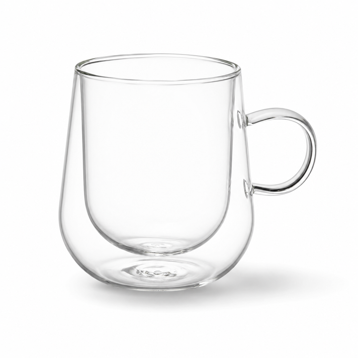 Bacimi® Double Wall Glass Coffee Cups Set of 2 – 12oz