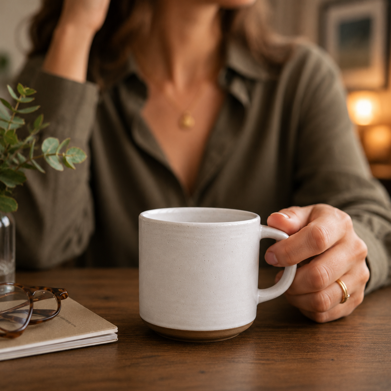 Bacimi® Stoneware Coffee Mugs Set of 4 - 13.5 oz