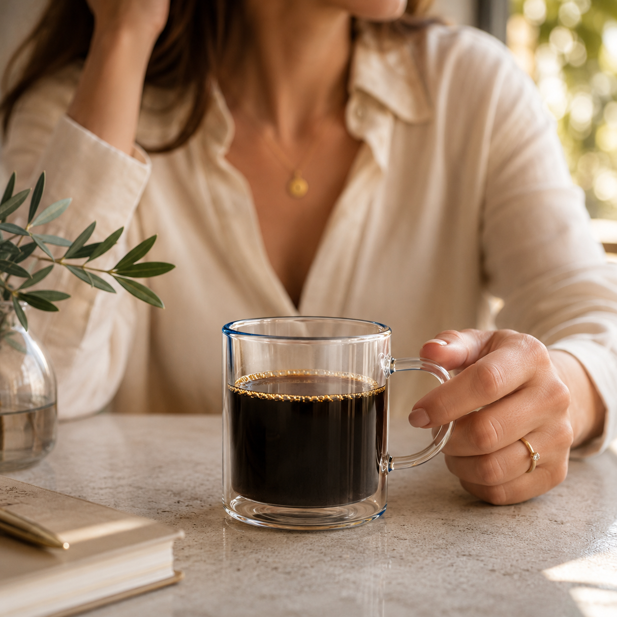 Bacimi® Borosilicate Glass Espresso Cups Set of 2 -  3 oz
