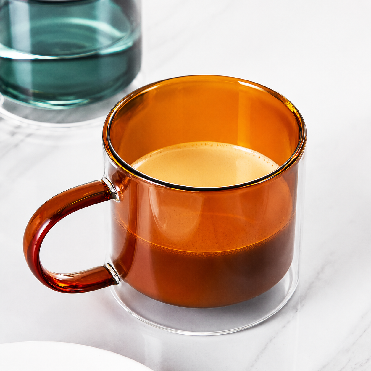 Bacimi® Double Wall Glass Coffee Mugs Set of 4 – 8.5oz