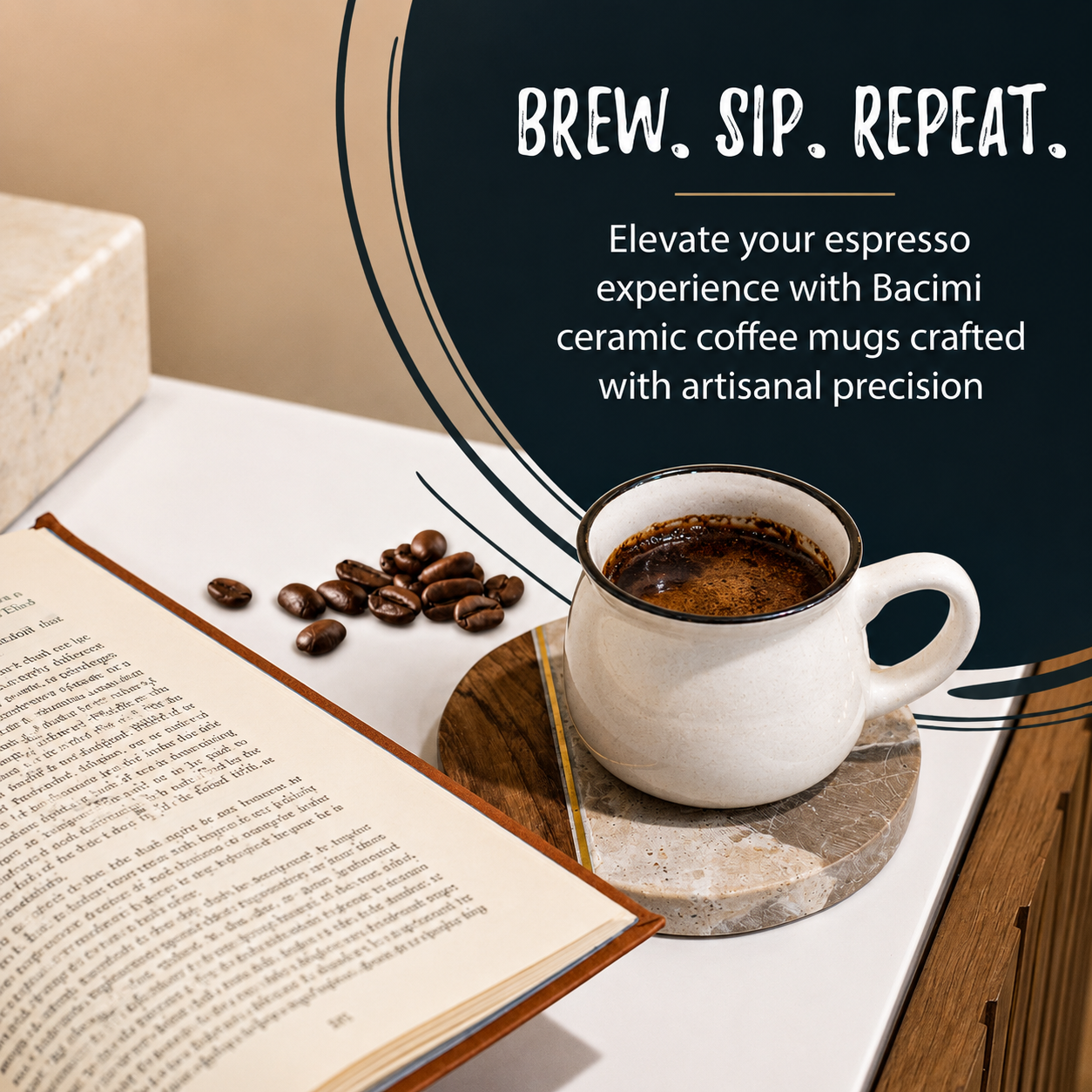 Bacimi® Demitasse Espresso Cups Set of 6 - 3.04 oz