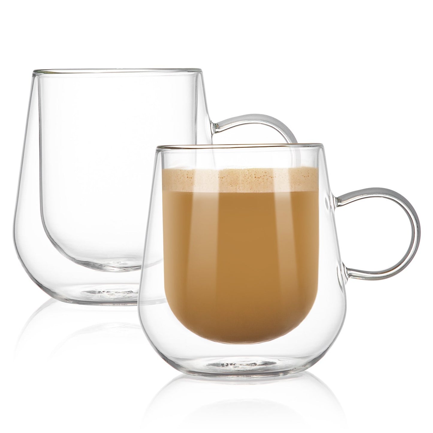 Bacimi® Double Wall Glass Coffee Cups Set of 2 – 12oz