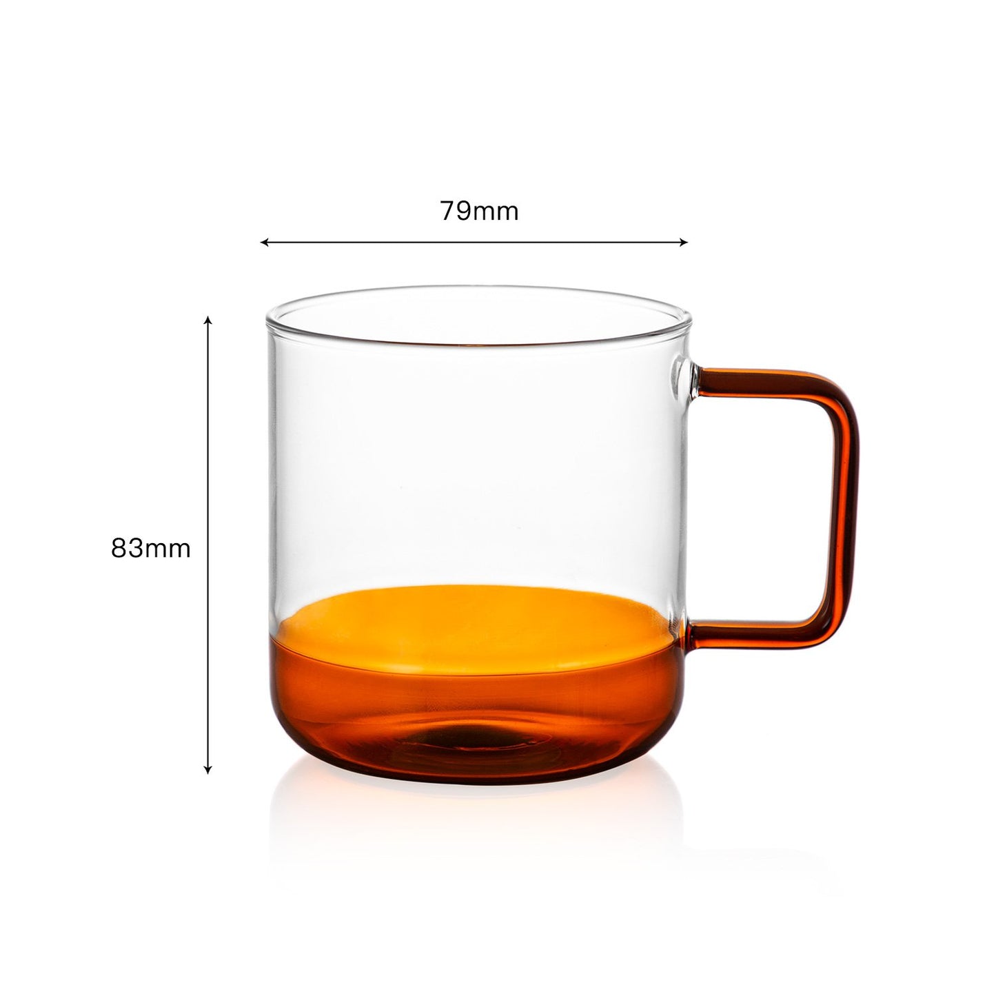 Bacimi® Amber & Teal Double Wall Glass Coffee Cups  Set of 2 -12oz