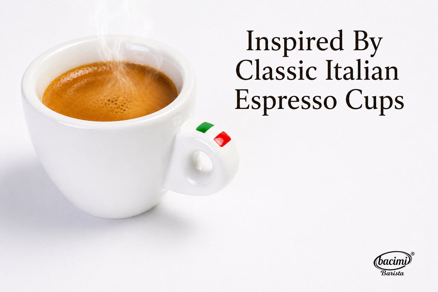 Bacimi® Espresso Cups & Saucers Set of 4 -  3 oz
