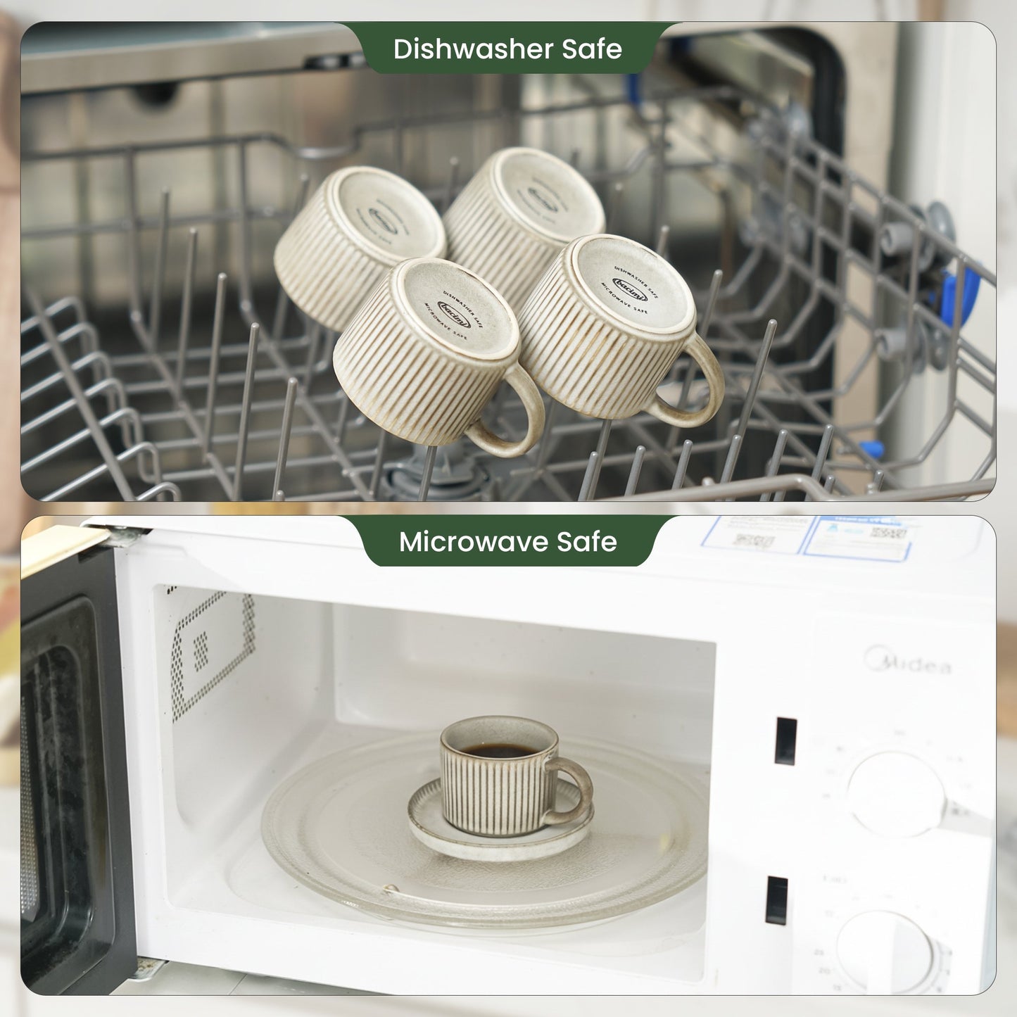 Bacimi® Set Of 4 Mini Espresso Cups With Saucers - 3 oz