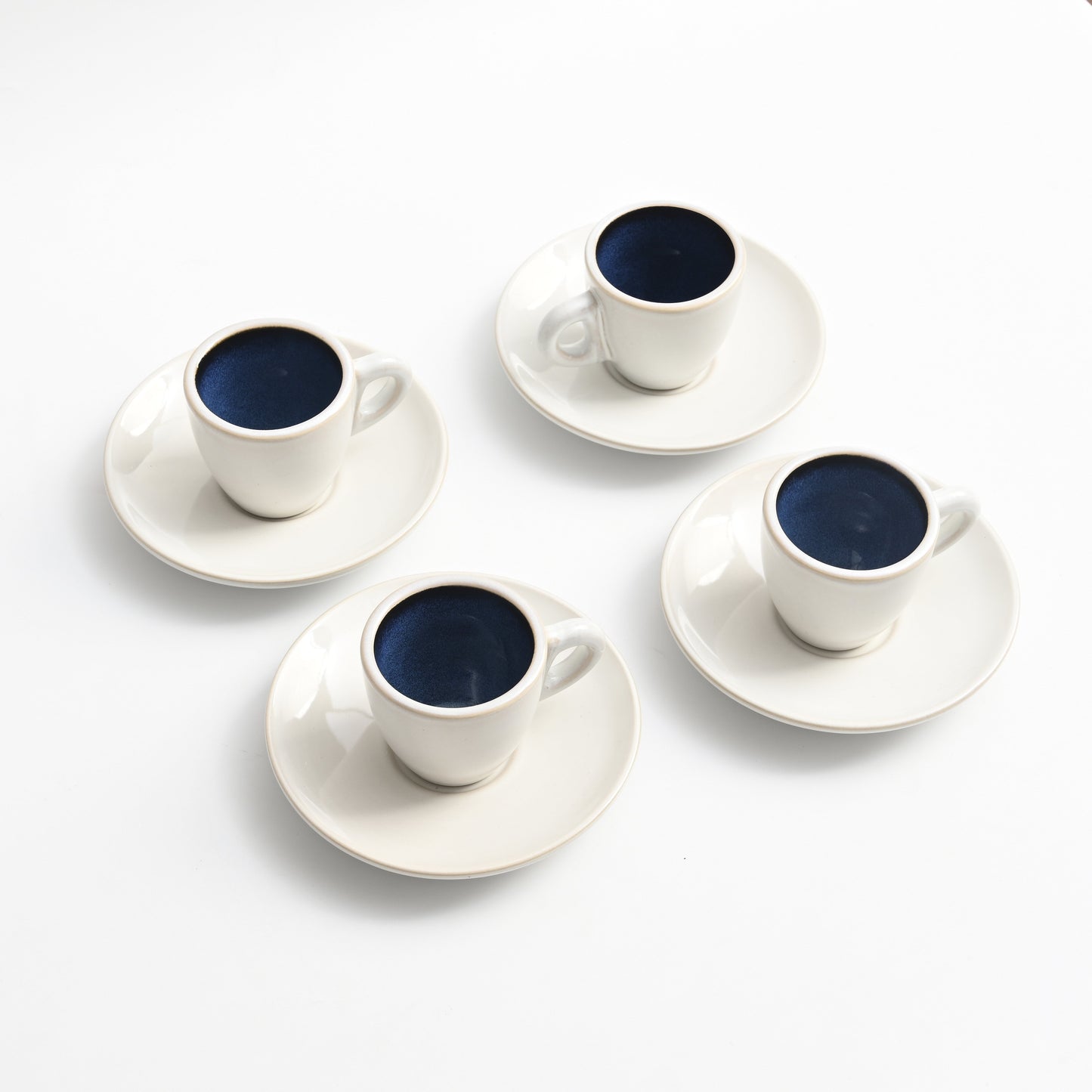 Bacimi® Espresso Cups and Saucers Set of 4 -  2.7oz