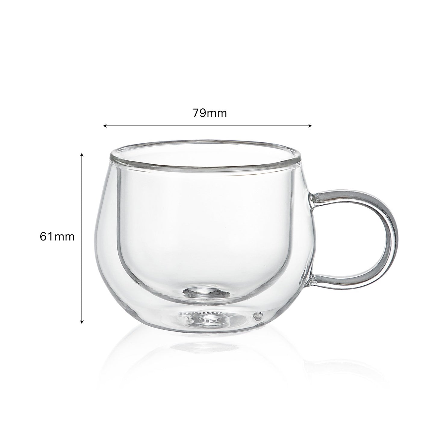 Bacimi Double Wall Borosilicate Glass Espresso Cups  Set of 4 -3.5oz