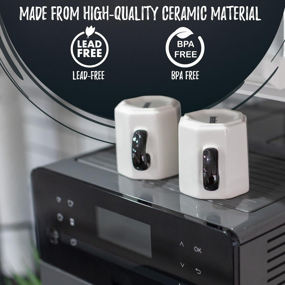 Bacimi Handcrafted Ceramic Octagon Espresso Cup W/ Saucers 2.70oz / 80ml 4 Pack